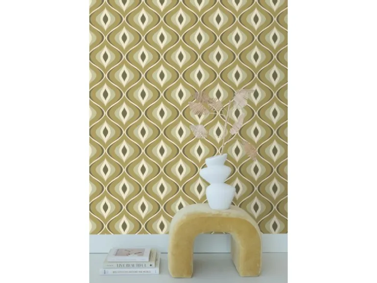 ESTAhome Tapete Retro-Ornamente Graugrün 50 x 900 cm 130987