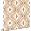 ESTAhome Tapete Retro-Ornamente Beige und Braun 50 x 900 cm