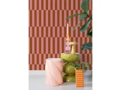 ESTAhome Tapete Streifen Rosa und Rot 50 x 900 cm