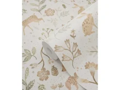 ESTAhome Tapete Wald Mit Waldtieren 7401 Crême-Weiß und Beige 53 cm x 1005 m