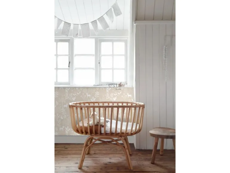 ESTAhome Tapete Wald mit Waldtieren Beige 53 cm x 10.05 m