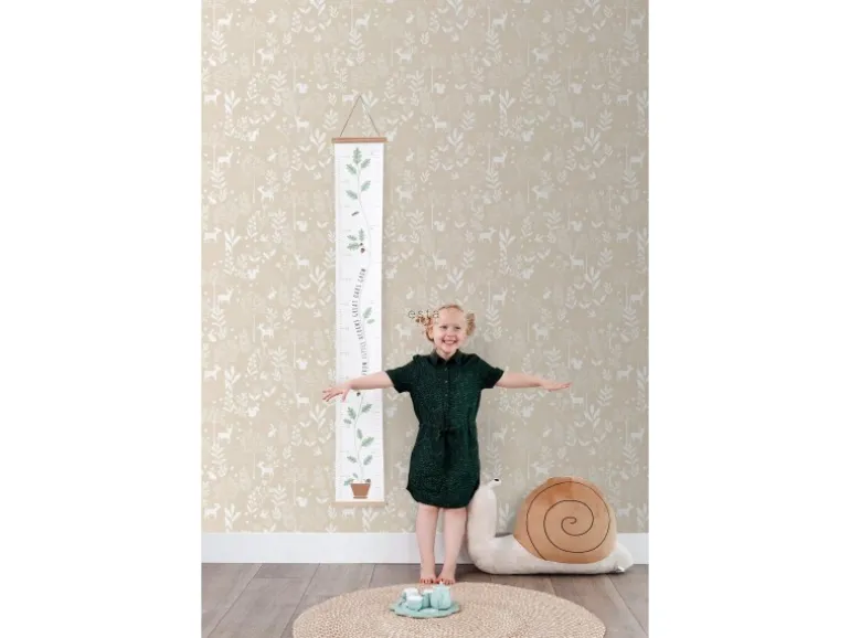ESTAhome Tapete Wald mit Waldtieren Beige 53 cm x 10.05 m