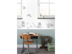 ESTAhome Wandtattoo Dschungeltiere Schwarz-Weiß 47,5 cm x 66 cm 156106