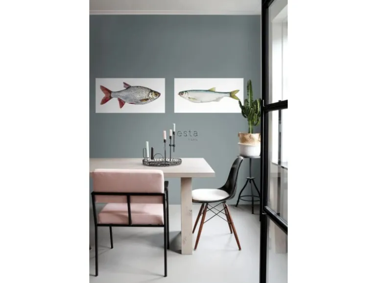 ESTAhome Wandtattoo Fisch Grau und Rot 97 x 48,5 cm 159039