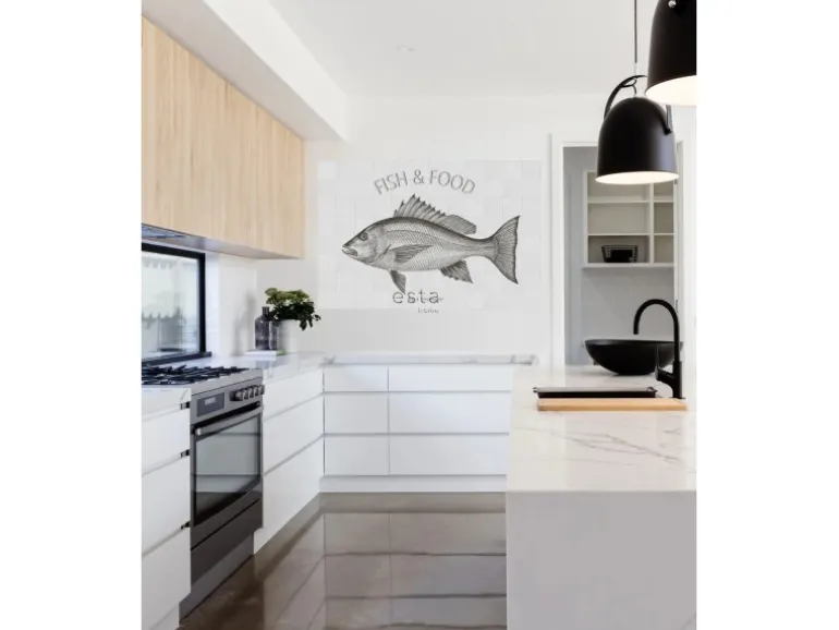 ESTAhome Wandtattoo Fisch Schwarz 145 x 97 cm 159033