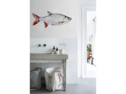 ESTAhome Wandtattoo Fisch Grau und Rot 97 x 48,5 cm 159029