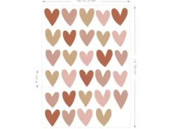 ESTAhome Wandtattoo Herzchen Terrakotta Rosa und Beige 47,5 cm x 66 cm 156112