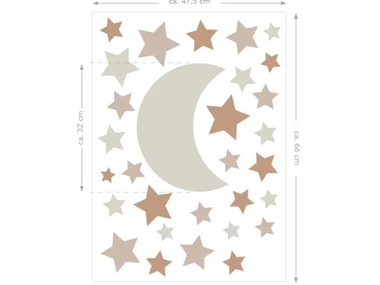 ESTAhome Wandtattoo Sternenhimmel Sandbraun und Terrakotta 47,5 cm x 66 cm 156110