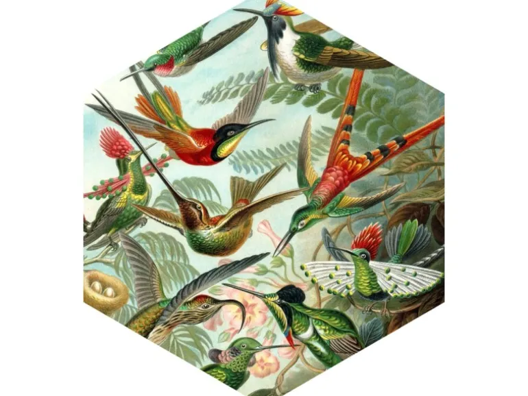 ESTAhome Wandtattoo Vögel Dschungelgrün 140 x 161 cm 159023