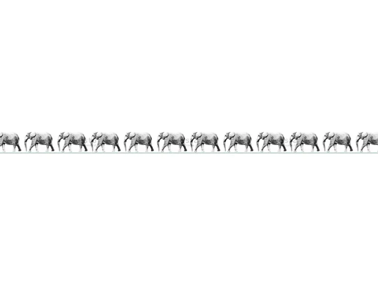 ESTAhome Xxl-Tapetenbordüre Elefant Schwarz und Weiß 400 cm x 23,25 cm 158710