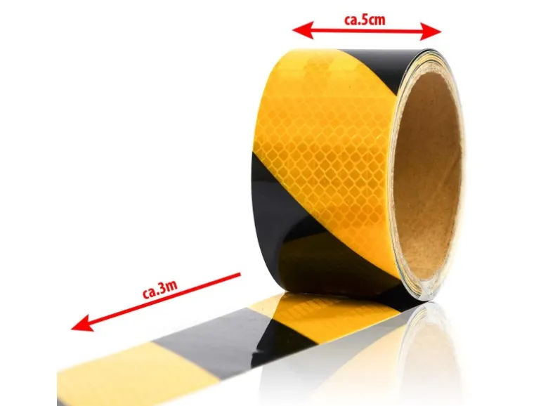 eyepower Reflektor Warnklebeband Schwarz-Gelb 5 x 300 cm Selbstklebend