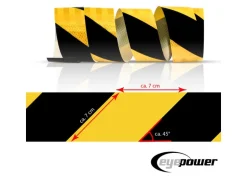 eyepower Reflektor Warnklebeband Schwarz-Gelb 5 x 300 cm Selbstklebend