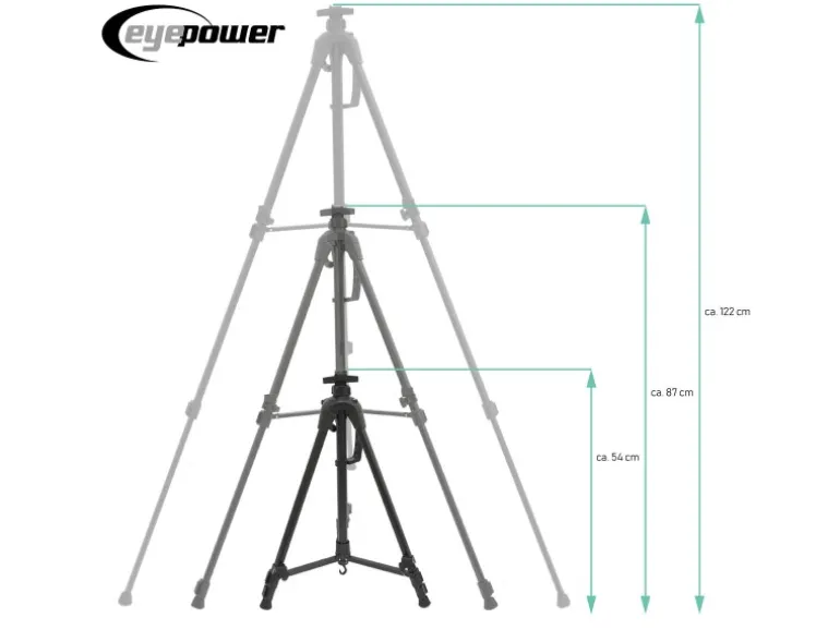 eyepower Staffelei Aluminium 58 x 160 cm Schwarz