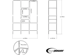 eyepower XL Kleiderschrank System 128 x 44,5 x 178 cm