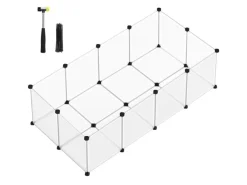 Feandrea Freigehege mit Bodenplatten 143 cm x 73 cm x 46 cm Weiß