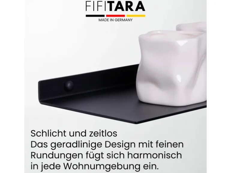 FIFITARA Wandregal 100 Cm Aus Stahl Schwarz Pulverbeschichtet Wandboard Bücherregal Metallregal