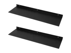 FIFITARA Wandregal 60cm 2er Set Aus Stahl Schwarz Pulverbeschichtet Schweberegal Wandboard Bücherregal Metallregal Mit Dübeln Und Schrauben
