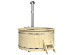 Finntherm Holz-Badefass Bergen Ø 160 cm x 101 cm mit Ofen