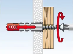 Fischer Duopower 6 x 50 S K Dübel mit Schraube je 4 Stück