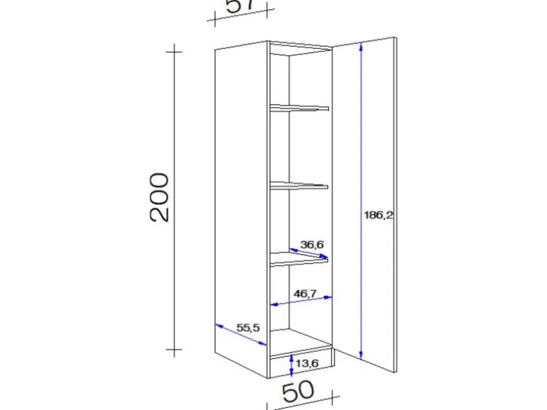 Flex-Well Exclusiv Geschirrschrank Orlando 50cm Kaschmir Glanz-Sonoma Eiche