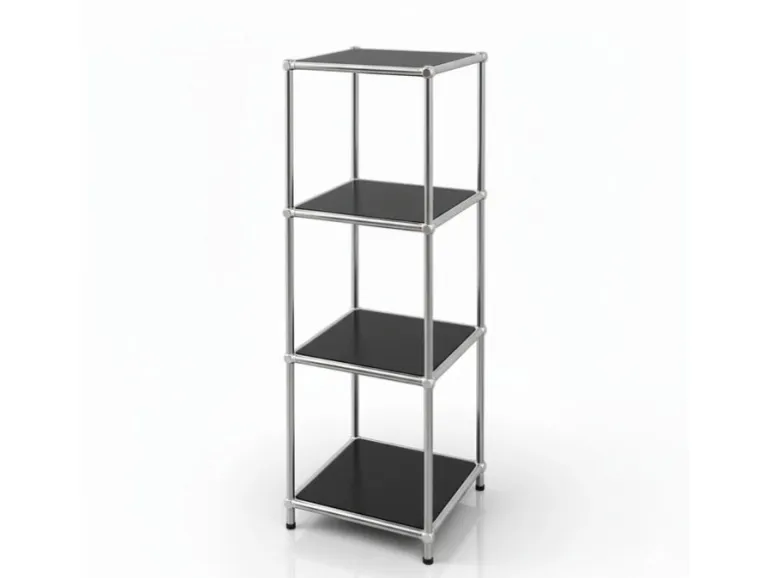Floordirekt Metallregal Concept Epure MK-005 Verchromt 30 x 30 x 89 cm Schwarz