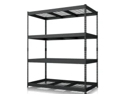 Floordirekt Schwerlastregal Yukon Rivet 4 Böden Schwarz 160 x 150 x 80 cm