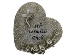 Flower Power Grabdekoration Memoria Herz mit Rosen 2-fach Sortiert