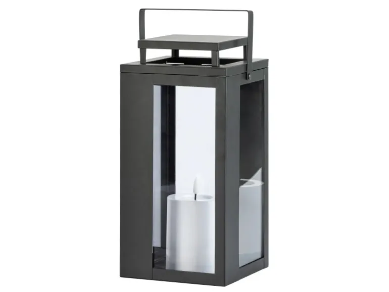 FlowerPower LED-Laterne Lucido Outdoor 31 cm x 15 cm x 15 cm Schwarz