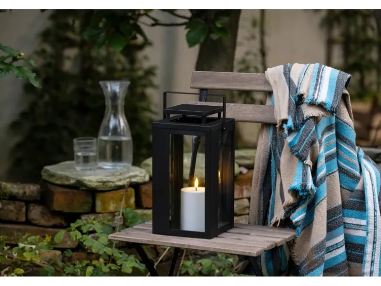 FlowerPower LED-Laterne Lucido Outdoor 31 cm x 15 cm x 15 cm Schwarz