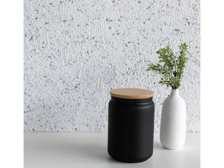 Floxxan Baumwollputz Montana 503 Cellulose Farbe Weiss mit Anthrazit Putz Tapete Flüssigtapete