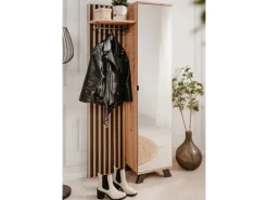 Furn.Design Garderobe Eiche Artisan und Grau 80 cm 3D Lamelle Industrial Madem