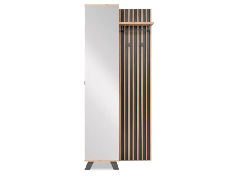 Furn.Design Garderobe Eiche Artisan und Grau 80 cm 3D Lamelle Industrial Madem