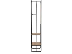 Furn.Design Kompaktgarderobe Schwarz Metall 100 cm mit Spiegel Wick