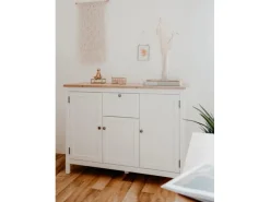 Furn.Design Sideboard Landhaus Weiß Eiche Artisan 120 cm 3-türig Vestland