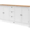 Furn.Design Sideboard Landhaus Weiß Eiche Artisan 180 cm 4-türig Vestland
