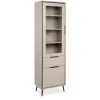 Furn.Design Vitrine in Sand und Schwarz 60 x 200 cm Brebbia