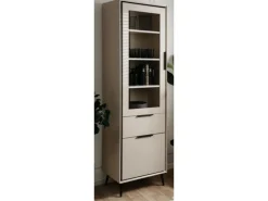 Furn.Design Vitrine in Sand und Schwarz 60 x 200 cm Brebbia