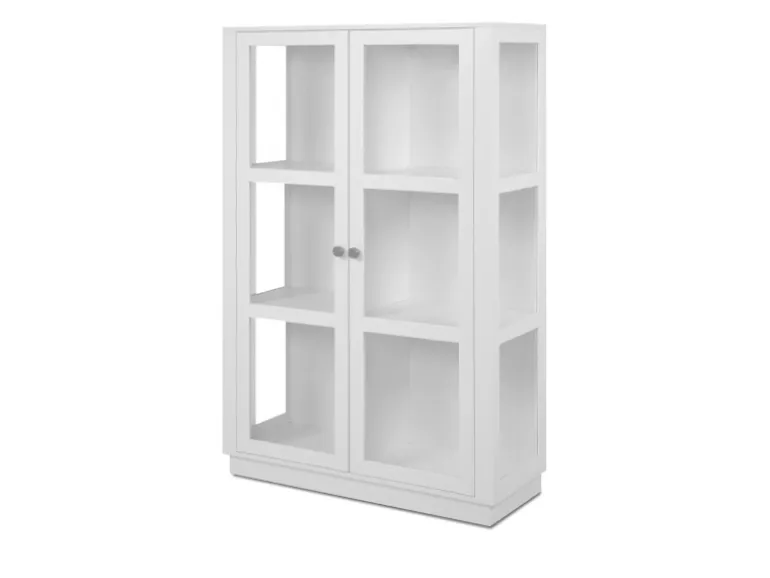 Furn.Design Vitrine Weiß 100 x 150 cm 2-türig 6 Vitrinenfächer Modern Blanverd