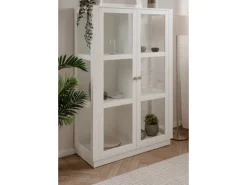 Furn.Design Vitrine Weiß 100 x 150 cm 2-türig 6 Vitrinenfächer Modern Blanverd