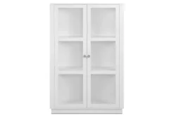 Furn.Design Vitrine Weiß 100 x 150 cm 2-türig 6 Vitrinenfächer Modern Blanverd