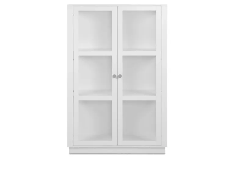 Furn.Design Vitrine Weiß 100 x 150 cm 2-türig 6 Vitrinenfächer Modern Blanverd