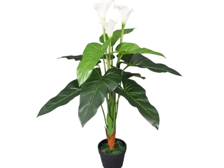 furnicato Künstliche Calla-Lilie mit Topf 85 cm Weiß