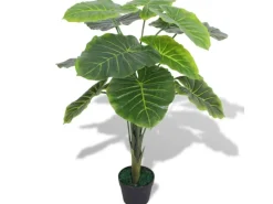 furnicato Künstliche Taro Pflanze mit Topf 85 cm Grün