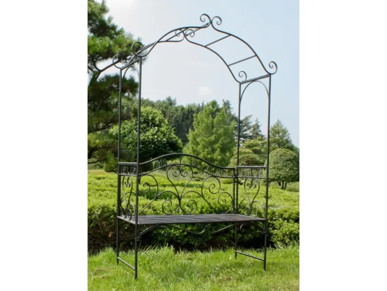 Garden Pleasure Bank mit Rosenbogen Colima 124 cm x 200 cm x 48 cm Stahl