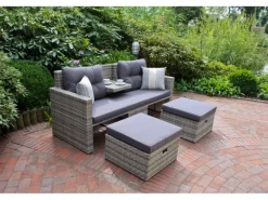 Garden Pleasure Lounge-Sofa Valletta 180 cm x 86 cm x 133 cm Grau