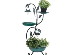 Garden Pleasure Pflanzständer mit Solar-Beleuchtung 78 cm x 45 cm x 31 cm Grün