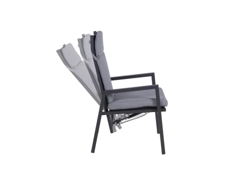 Garden Pleasure Stuhl Sintra 103 cm x 61 cm x 69 cm Grau-Schwarz