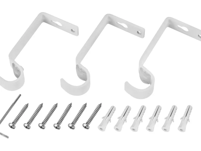 Gardinenstange Set Ø 16-19 mm x 120-210 cm Weiß Matt