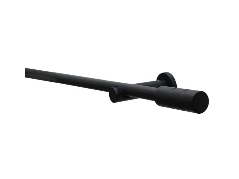 Gardinenstangen Set Zylinder Ø 19 mm 160 cm Schwarz matt