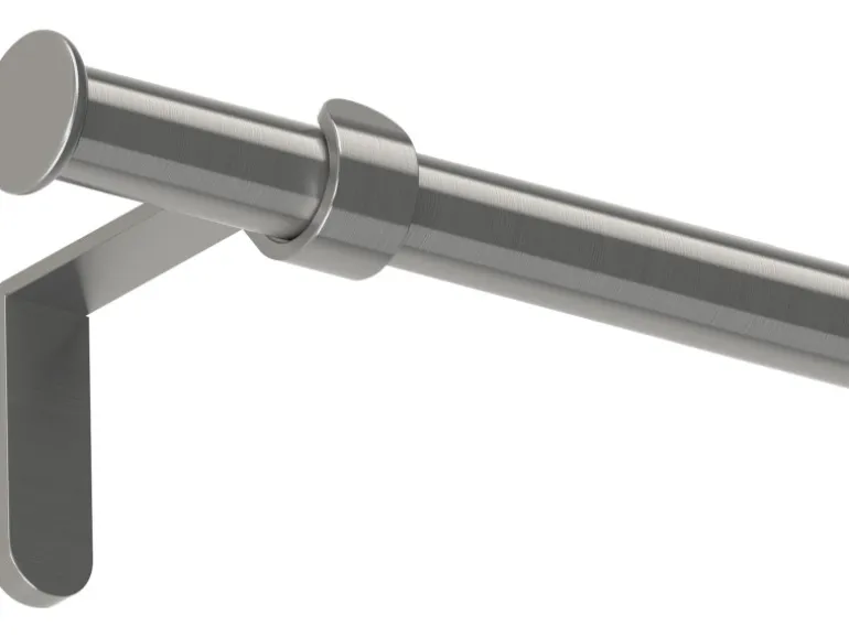 Gardinenstangen-Set Metall Edelstahloptik 200 cm